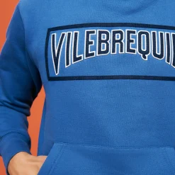 Clearance Vilebrequin Men Cotton Hoodie Sweatshirt Solid Sea Blue/Blue