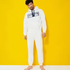 Online Vilebrequin Men Cotton Hoodie Sweatshirt Solid Off White/White