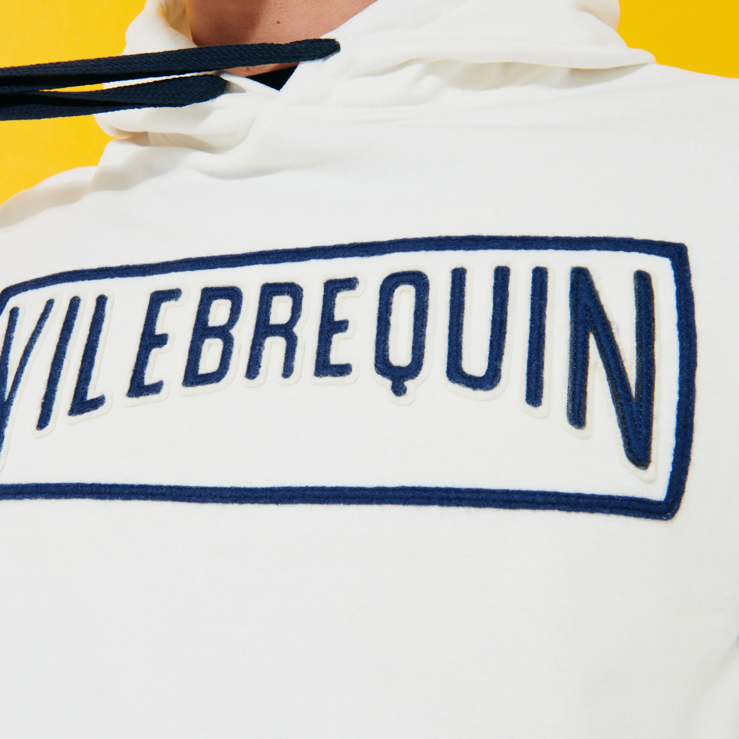 Online Vilebrequin Men Cotton Hoodie Sweatshirt Solid Off White/White