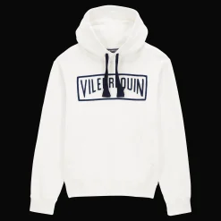 Online Vilebrequin Men Cotton Hoodie Sweatshirt Solid Off White/White