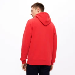 Clearance Vilebrequin Men Cotton Hoodie Sweatshirt Solid Burgundy/Red