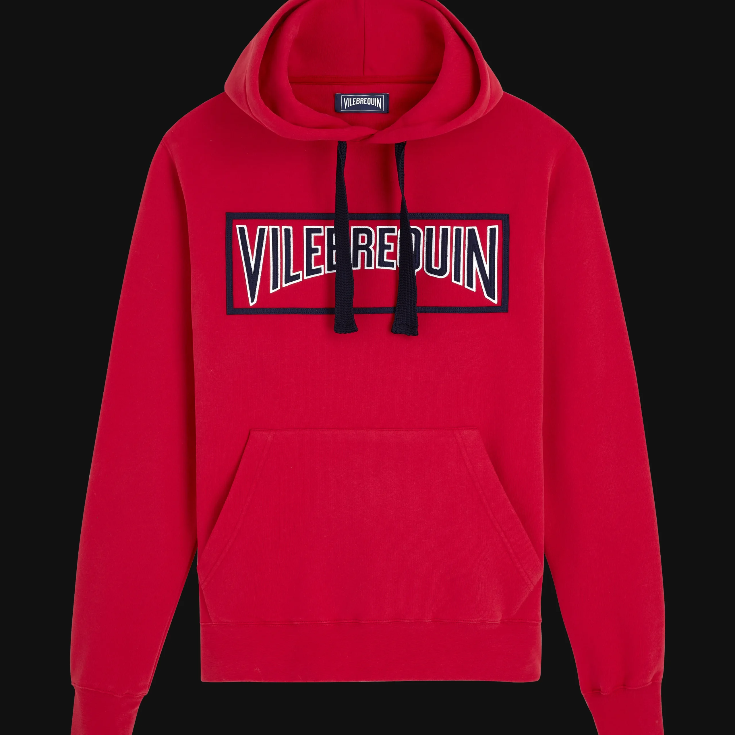 Clearance Vilebrequin Men Cotton Hoodie Sweatshirt Solid Burgundy/Red
