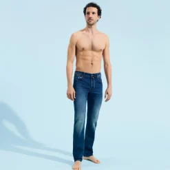 Shop Vilebrequin Men Cotton Jeans 5-Pockets Sud Med Denim W2/Blue