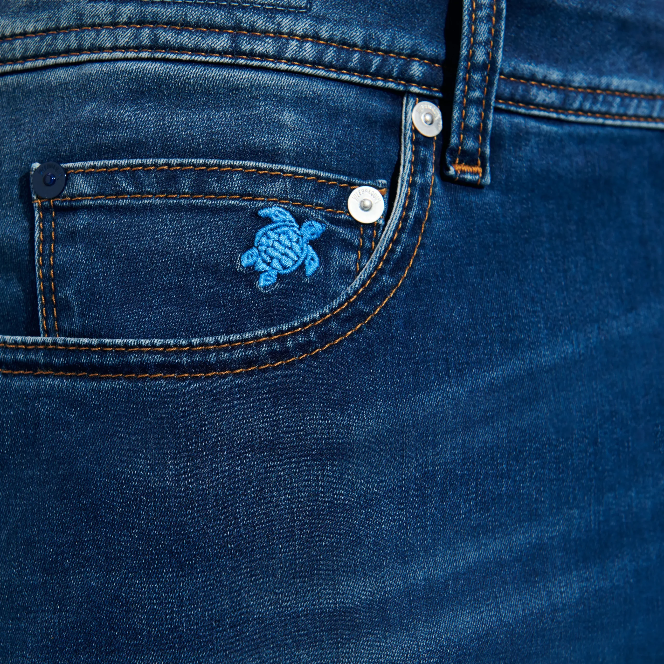 Shop Vilebrequin Men Cotton Jeans 5-Pockets Sud Med Denim W2/Blue