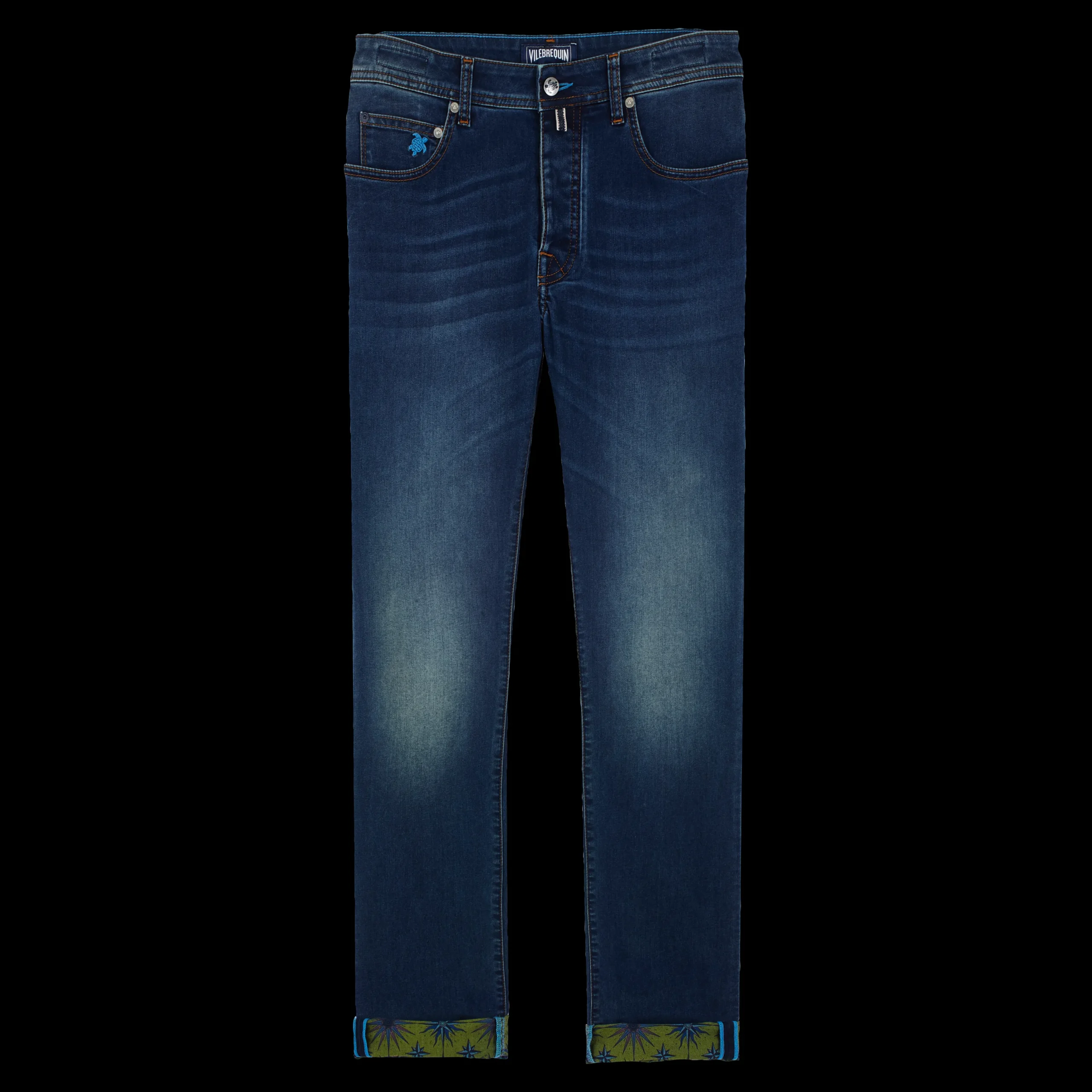Shop Vilebrequin Men Cotton Jeans 5-Pockets Sud Med Denim W2/Blue