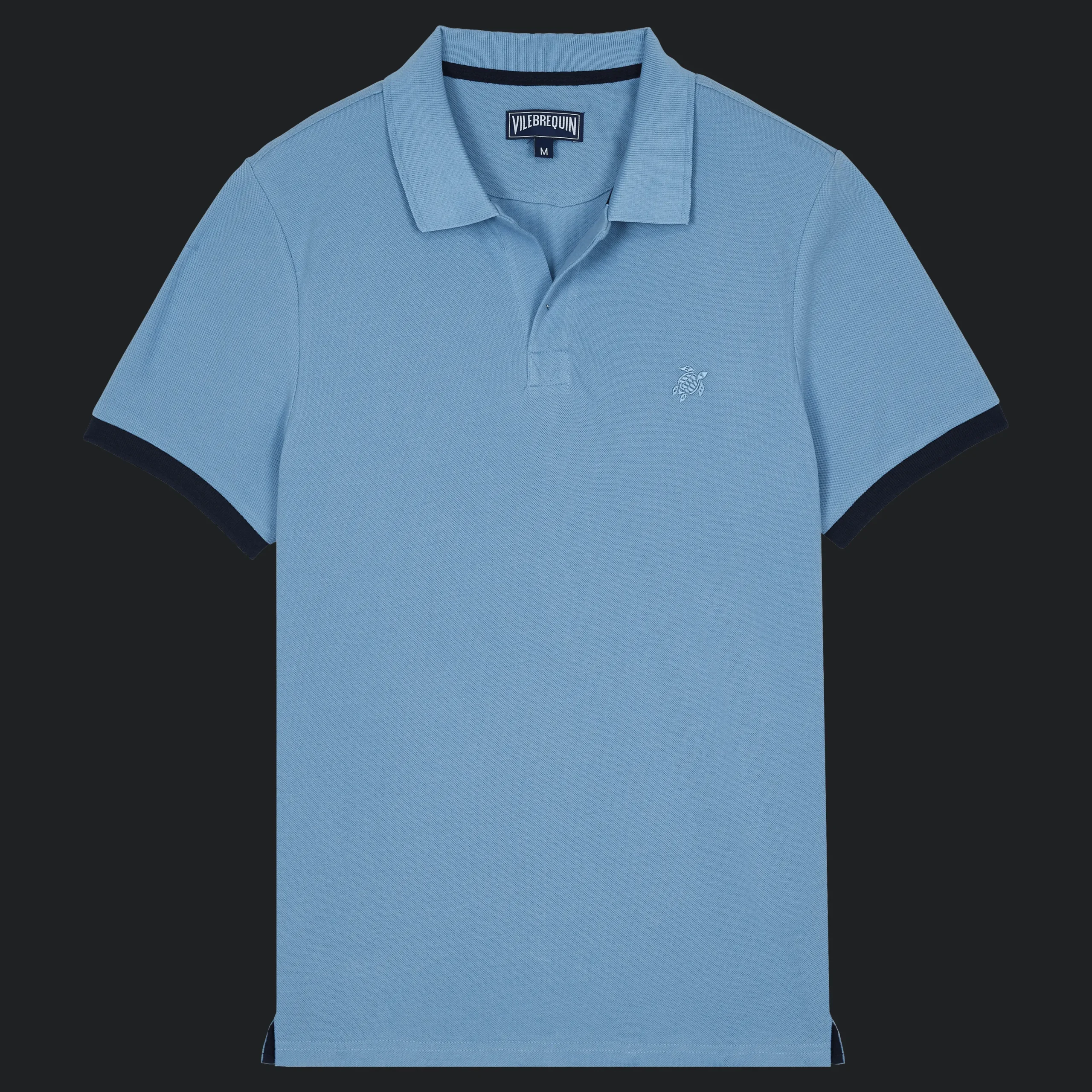 Outlet Vilebrequin Men Cotton Pique Polo Shirt Solid Divine/Blue