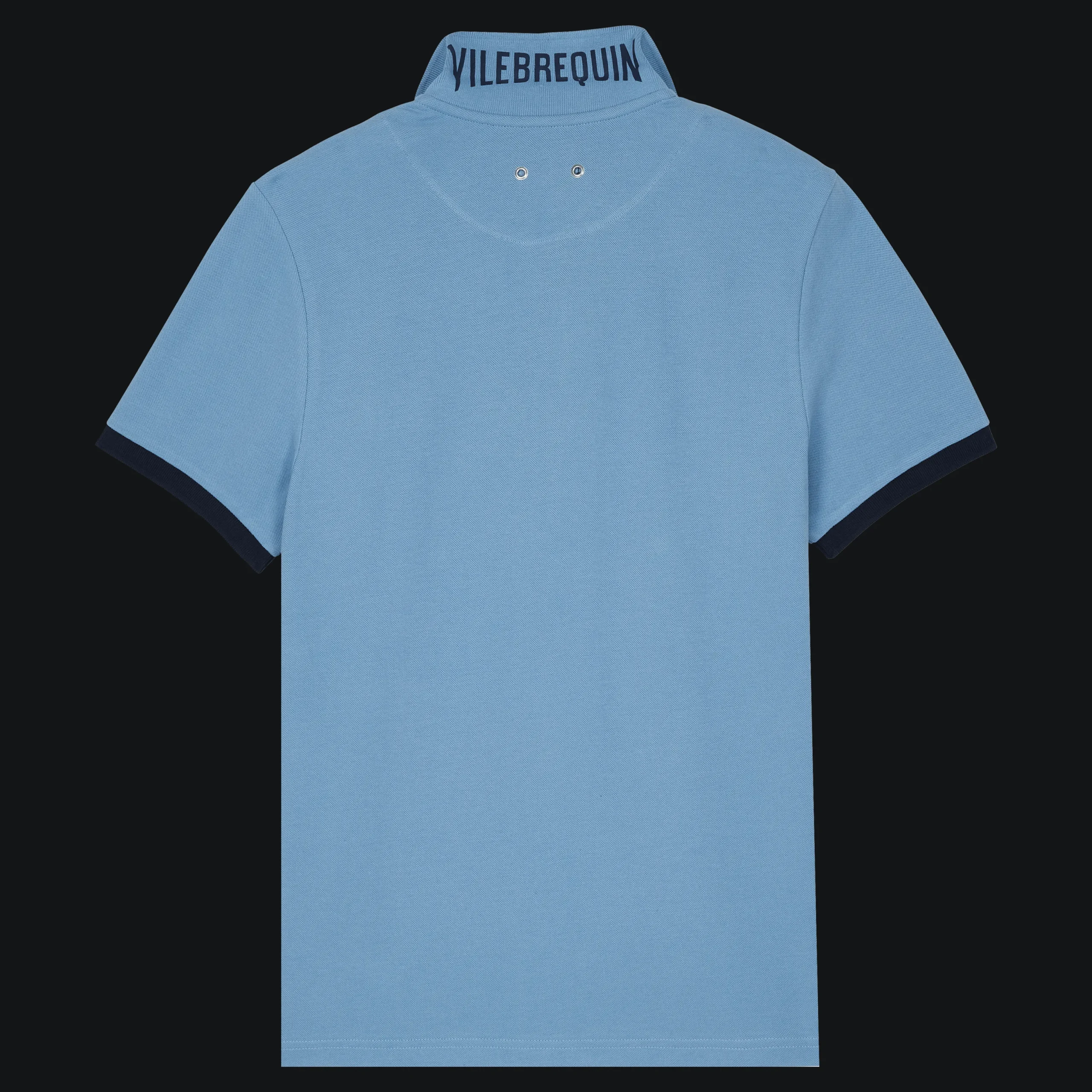 Outlet Vilebrequin Men Cotton Pique Polo Shirt Solid Divine/Blue