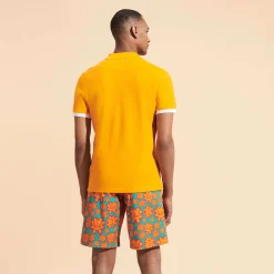 Discount Vilebrequin Men Cotton Pique Polo Shirt Solid Carrot/Orange