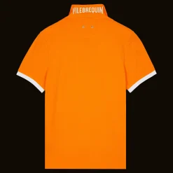 Discount Vilebrequin Men Cotton Pique Polo Shirt Solid Carrot/Orange