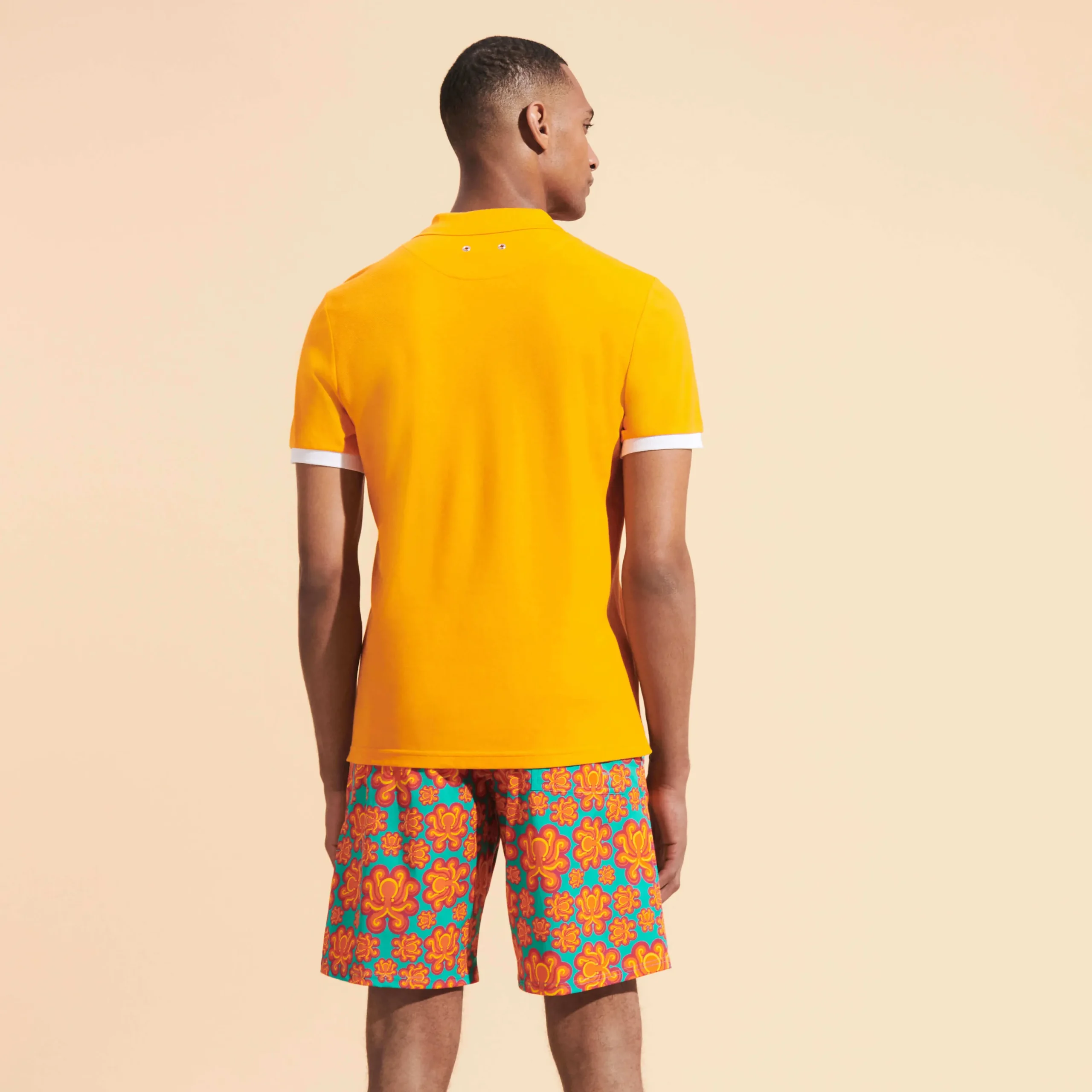 Flash Sale Vilebrequin Men Cotton Pique Polo Shirt Solid Carrot/Orange