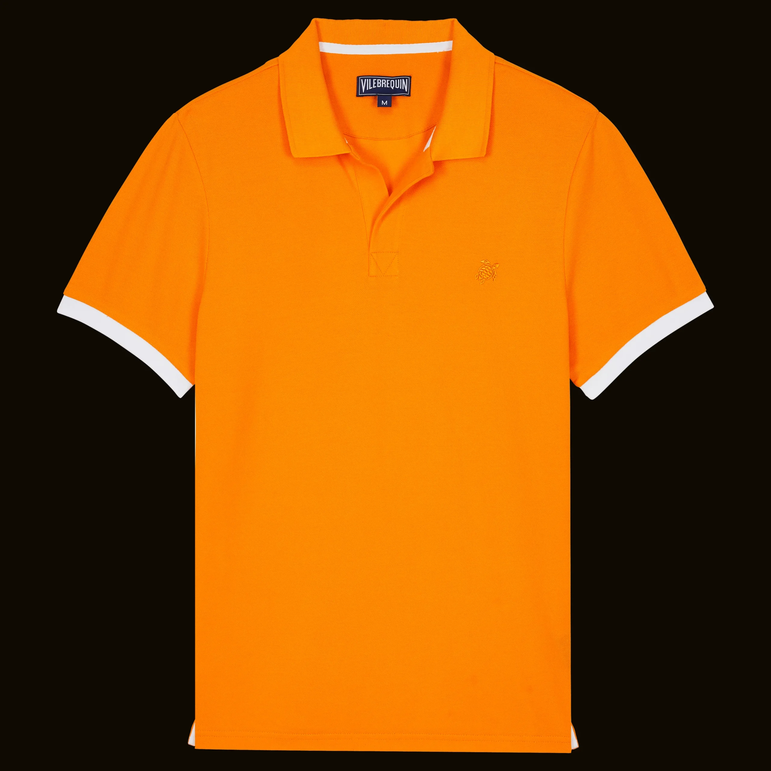 Flash Sale Vilebrequin Men Cotton Pique Polo Shirt Solid Carrot/Orange