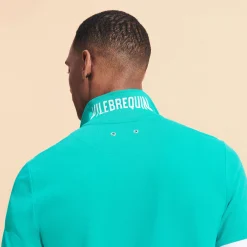 Sale Vilebrequin Men Cotton Pique Polo Shirt Solid Tropezian Green/Green