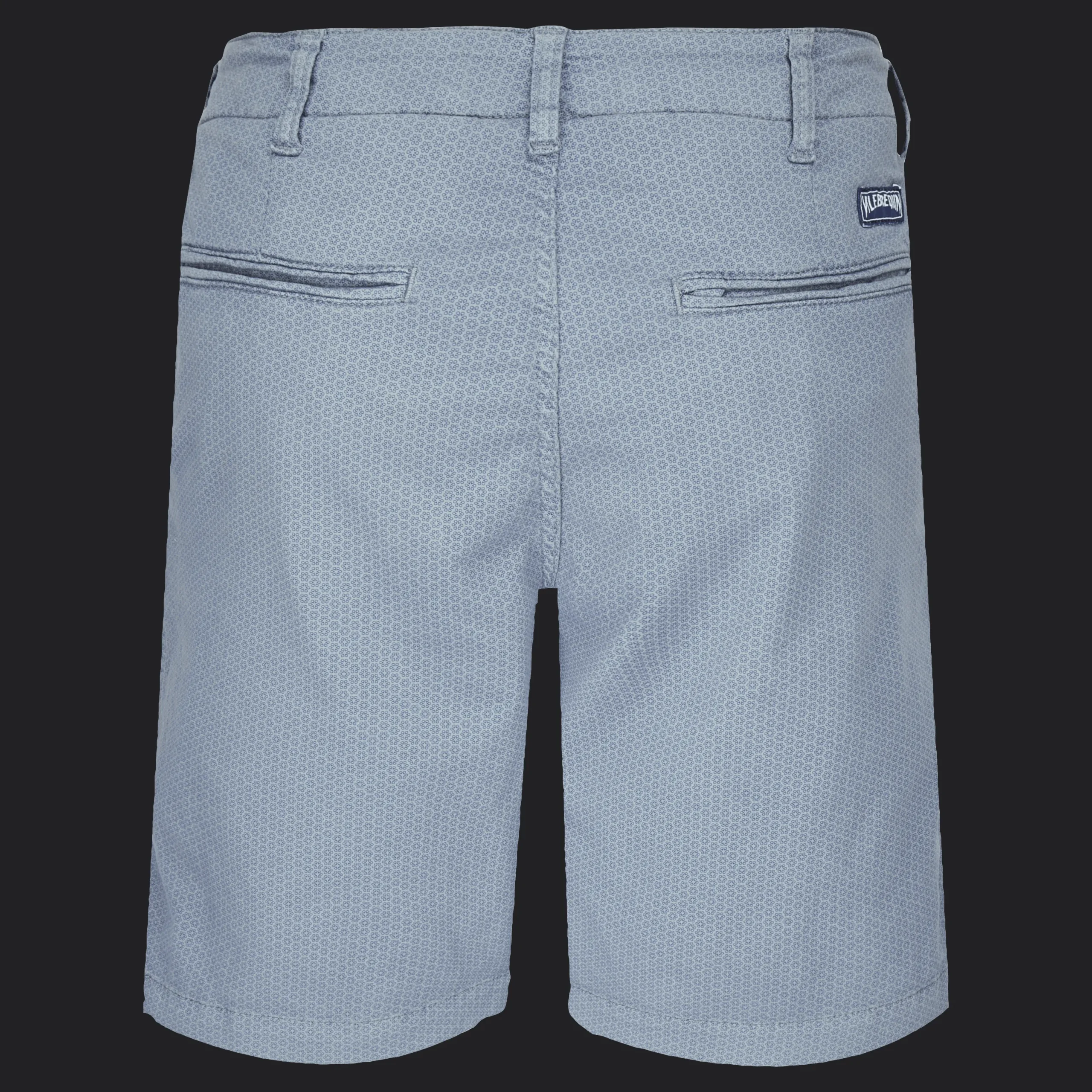 Clearance Vilebrequin Men Cotton Printed Bermuda Shorts Micro Flower Grey Metal/Grey
