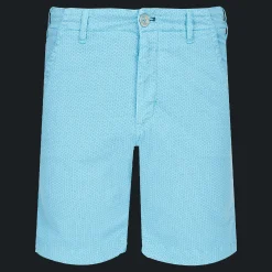 Fashion Vilebrequin Men Cotton Printed Bermuda Shorts Micro Flower Lagoon/Blue