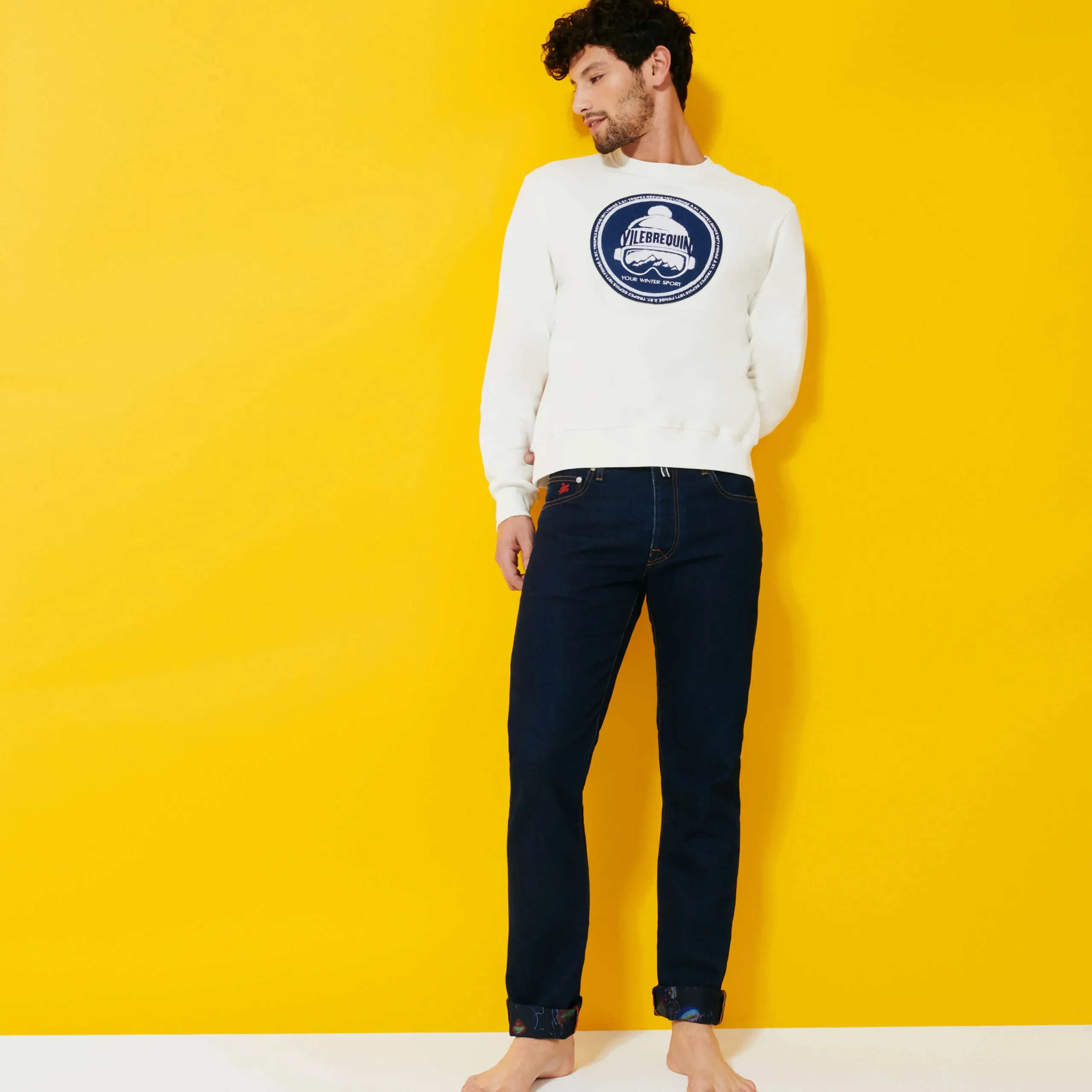 Cheap Vilebrequin Men Cotton Pullover Solid Off White/White