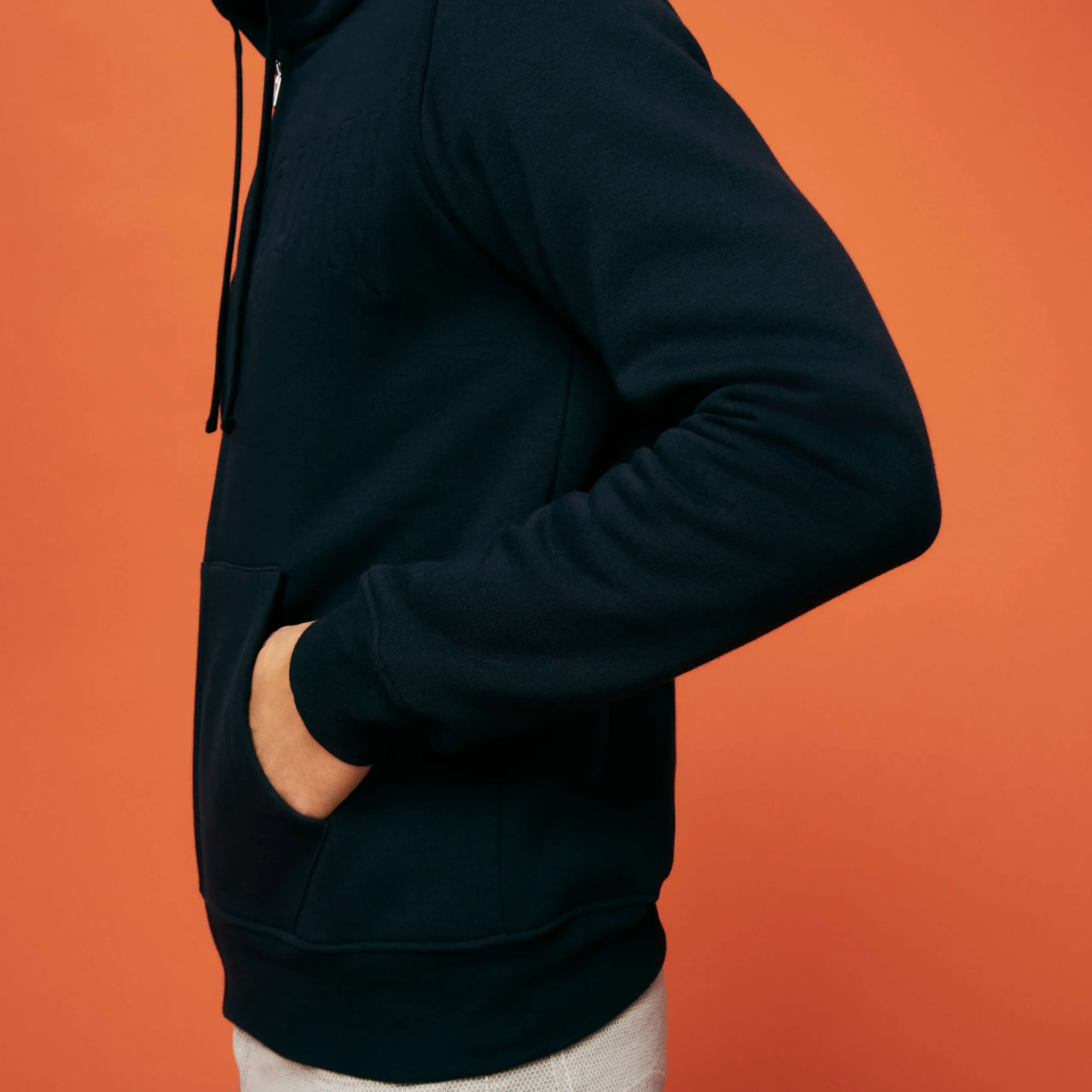 Best Vilebrequin Men Cotton Sweatshirt Solid Navy/Blue