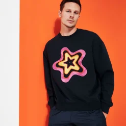 Online Vilebrequin Men Cotton Sweatshirt Stars Gift Navy/Blue