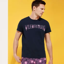Flash Sale Vilebrequin Men Cotton T-Shirt Hypno Shell Navy/Blue