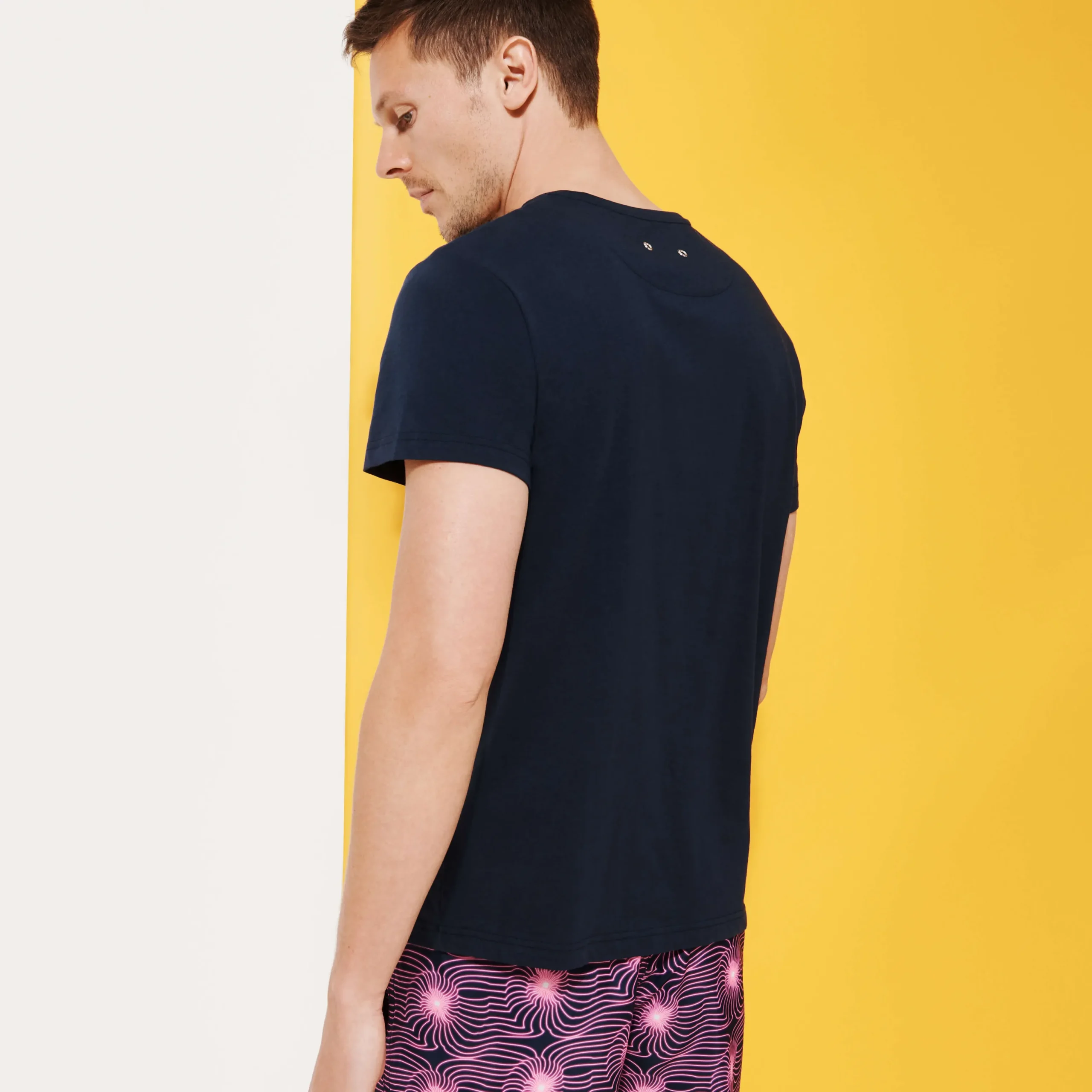 Flash Sale Vilebrequin Men Cotton T-Shirt Hypno Shell Navy/Blue