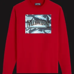 Online Vilebrequin Men Cotton T-Shirt Requins 3D Burgundy/Red