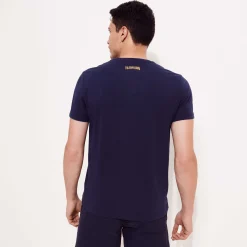Sale Vilebrequin Men Cotton T-Shirt The Year Of The Rabbit Navy/Blue