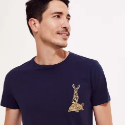 Sale Vilebrequin Men Cotton T-Shirt The Year Of The Rabbit Navy/Blue