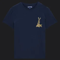 Sale Vilebrequin Men Cotton T-Shirt The Year Of The Rabbit Navy/Blue