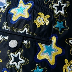Shop Vilebrequin Men Embroidered Swim Trunks Stars Gift - Limited Edition Navy/Blue