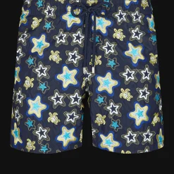 Shop Vilebrequin Men Embroidered Swim Trunks Stars Gift - Limited Edition Navy/Blue