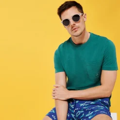 Cheap Vilebrequin Men Embroidered Swim Trunks Requins 3D - Limited Edition Purple Blue/Blue