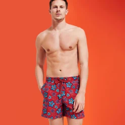Online Vilebrequin Men Embroidered Swim Trunks Stars Gift - Limited Edition Burgundy/Red