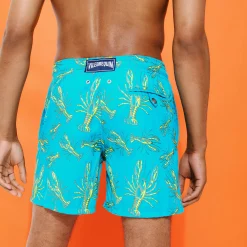 New Vilebrequin Men Embroidered Swimwear Lobsters - Limited Edition Curacao/Blue
