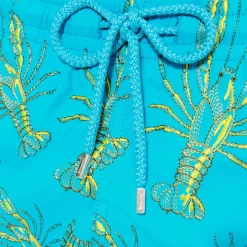 New Vilebrequin Men Embroidered Swimwear Lobsters - Limited Edition Curacao/Blue