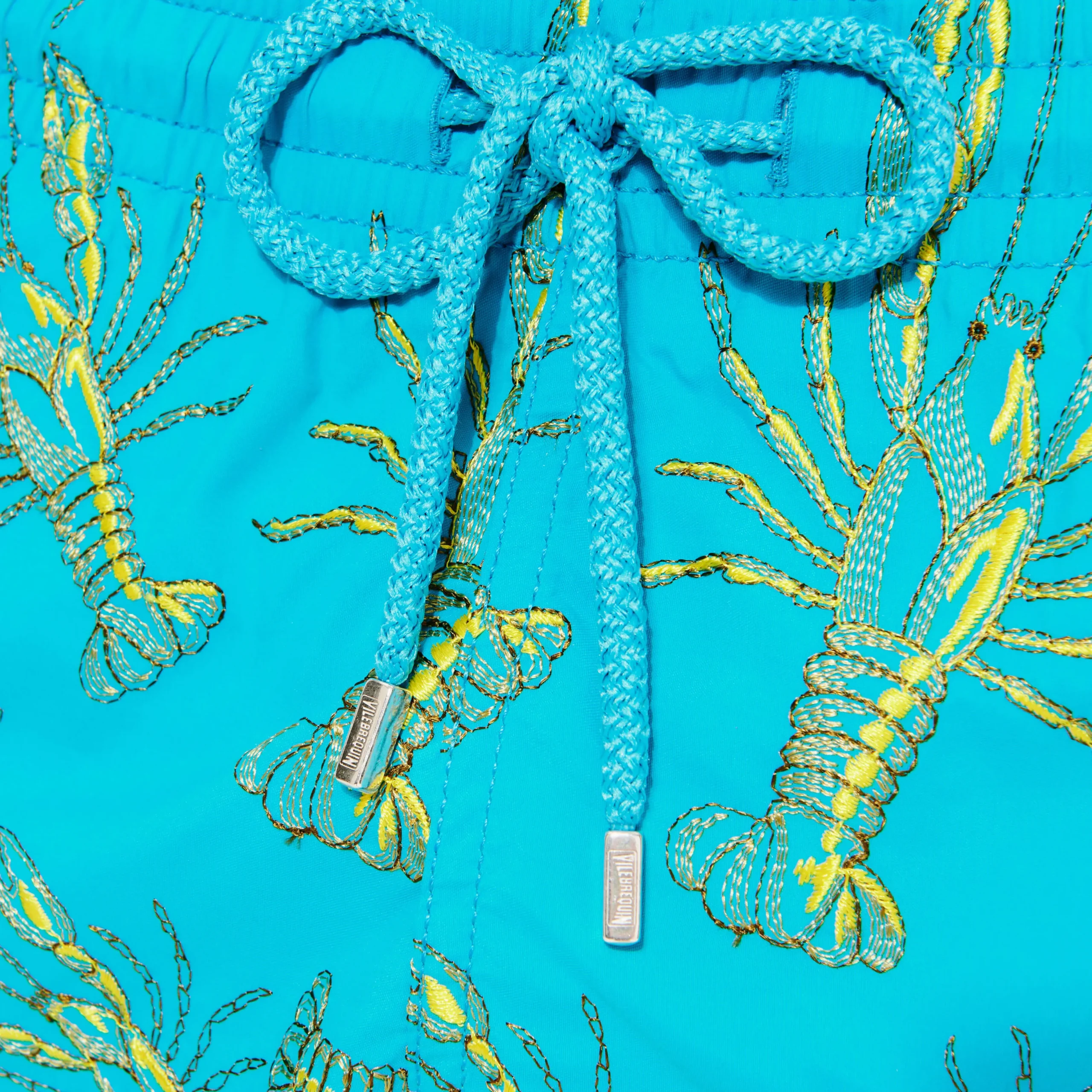 New Vilebrequin Men Embroidered Swimwear Lobsters - Limited Edition Curacao/Blue