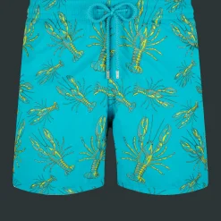 New Vilebrequin Men Embroidered Swimwear Lobsters - Limited Edition Curacao/Blue