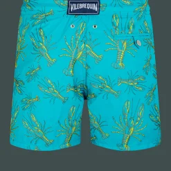 New Vilebrequin Men Embroidered Swimwear Lobsters - Limited Edition Curacao/Blue