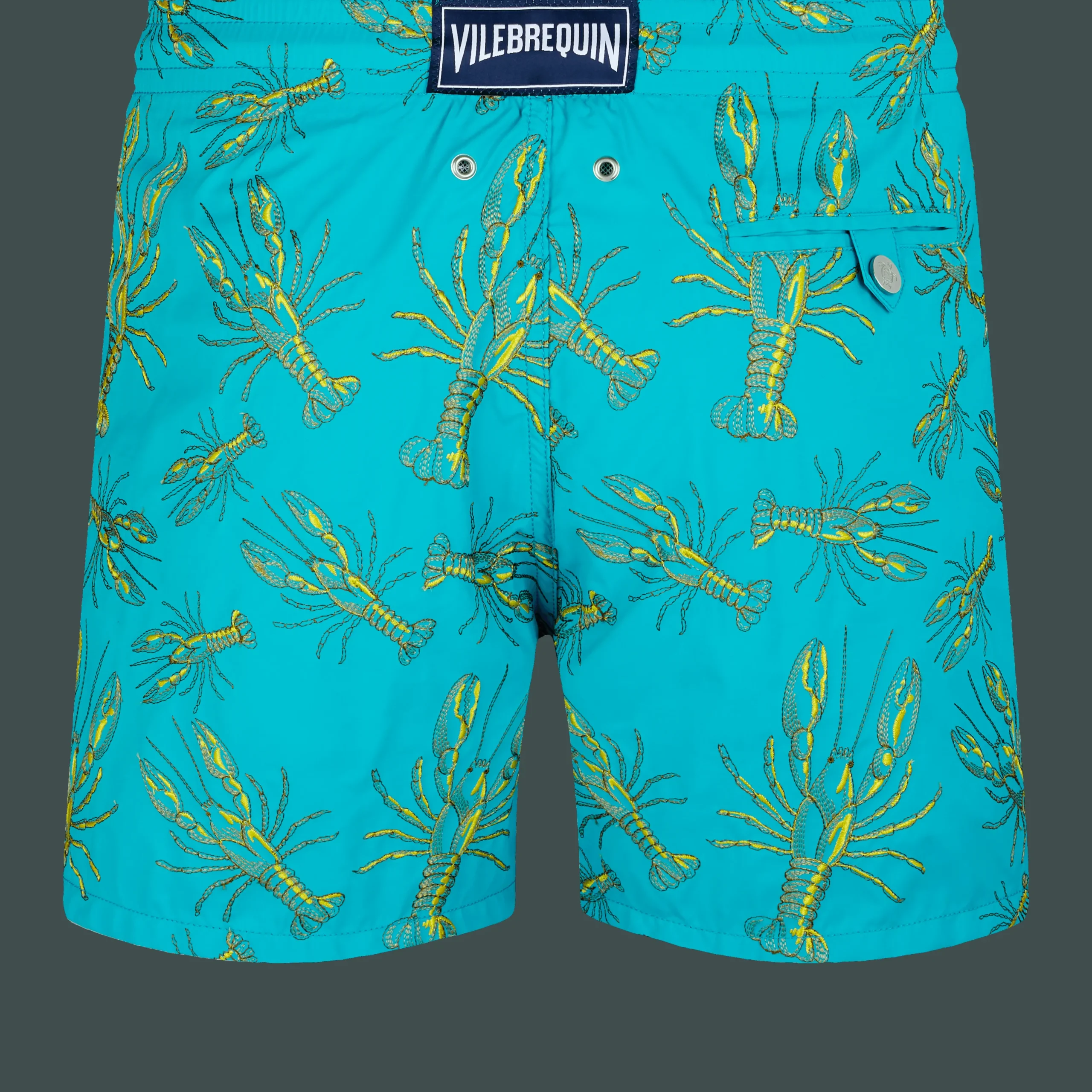 New Vilebrequin Men Embroidered Swimwear Lobsters - Limited Edition Curacao/Blue
