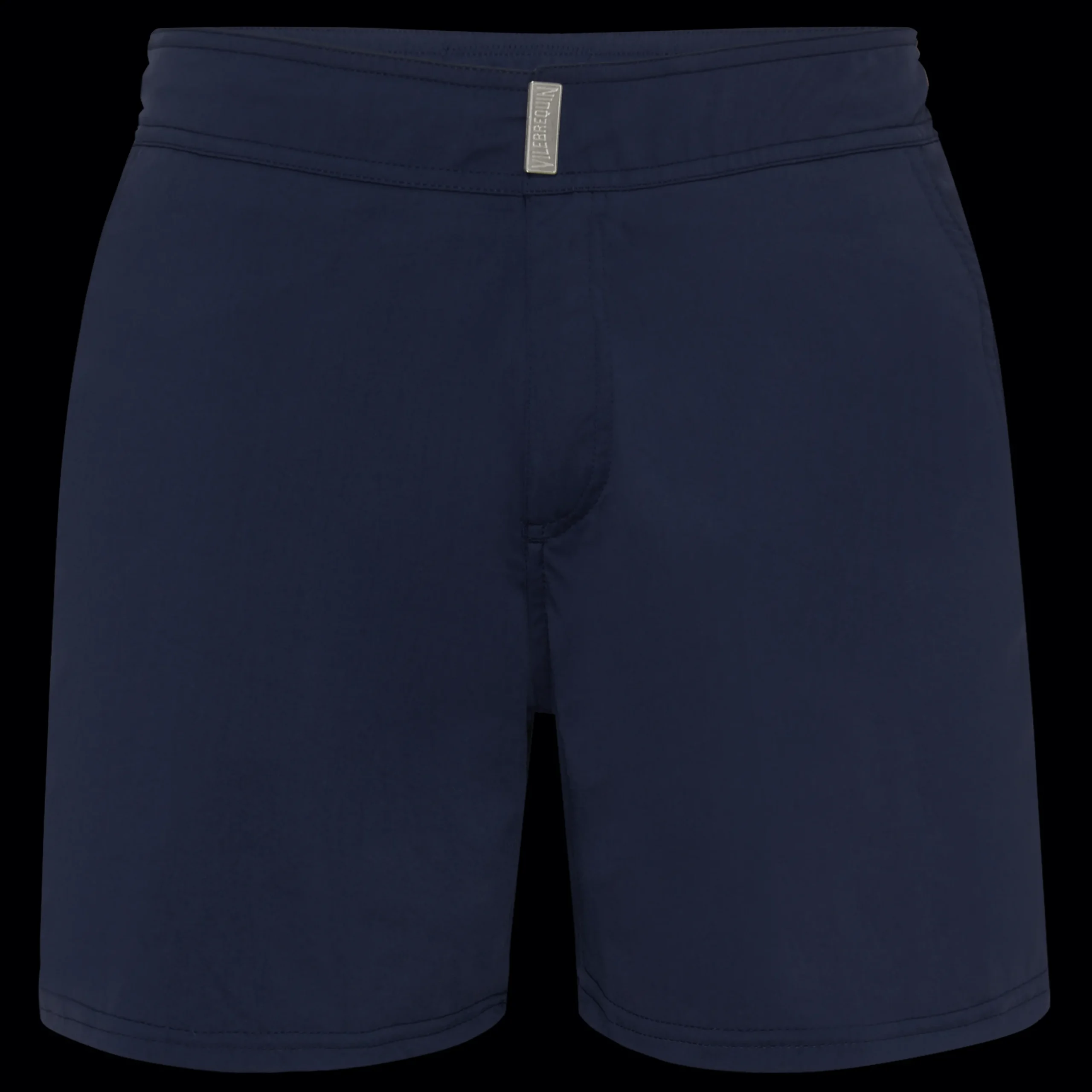 Hot Vilebrequin Men Flat Belt Stretch Swim Trunks Solid Navy/Blue