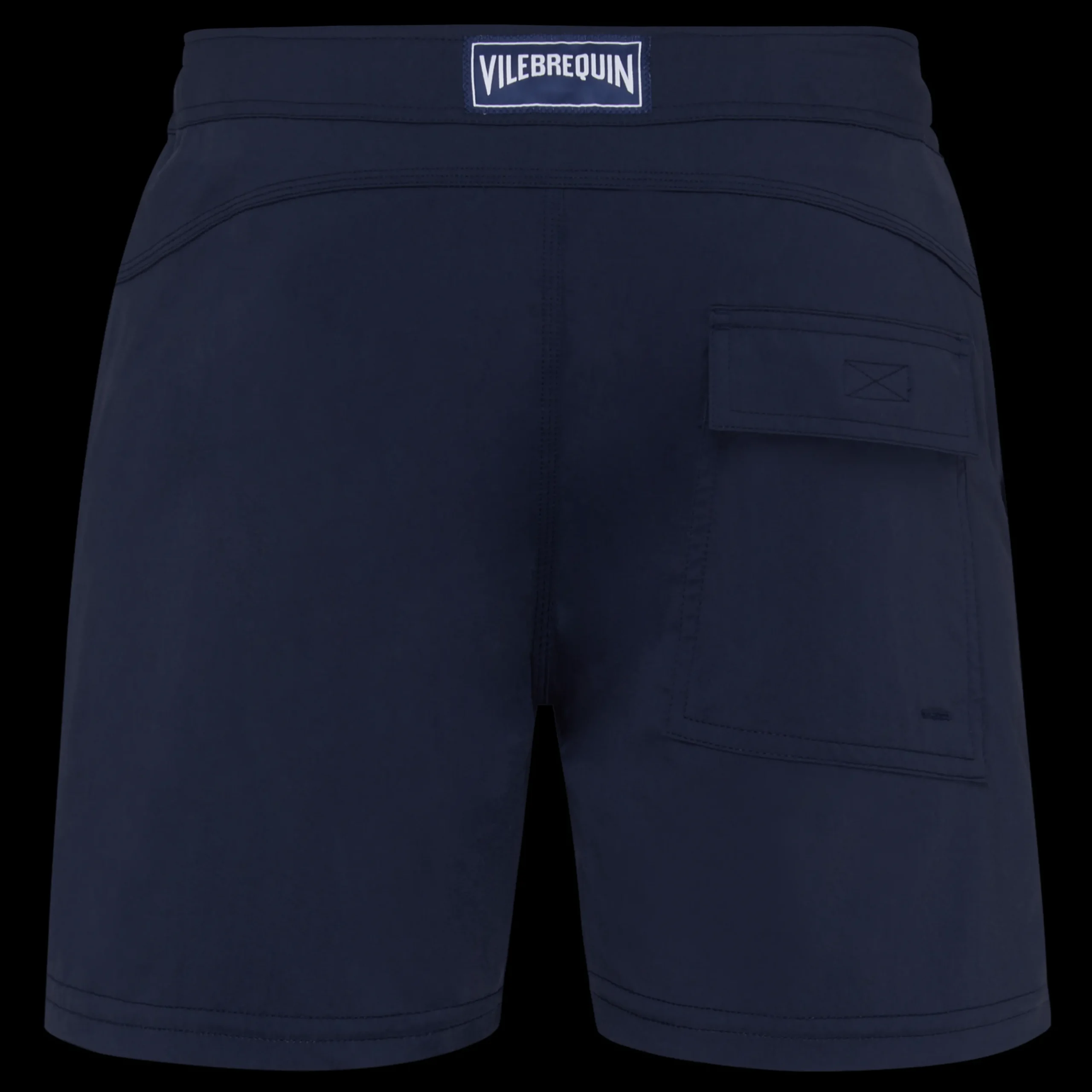 Hot Vilebrequin Men Flat Belt Stretch Swim Trunks Solid Navy/Blue