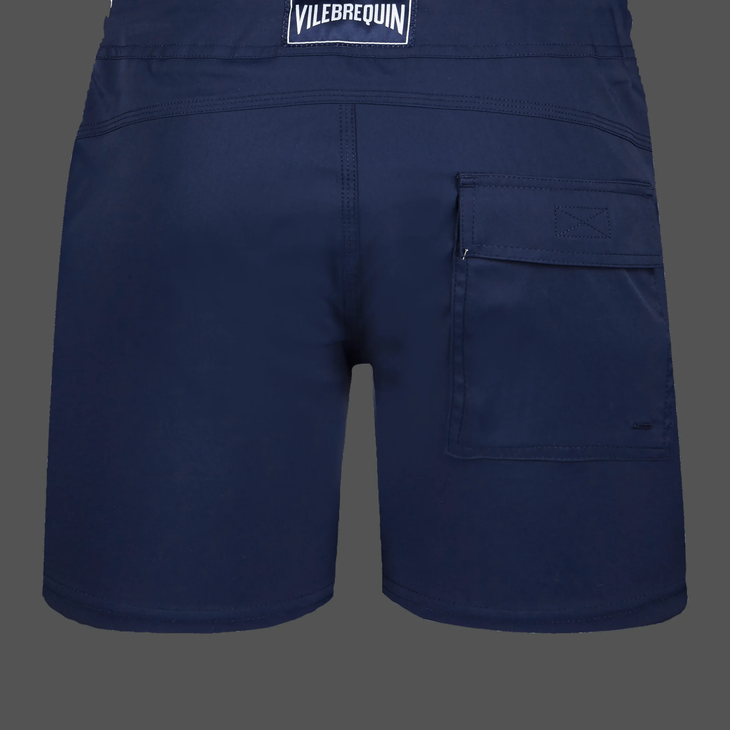 Cheap Vilebrequin Men Flat Belt Stretch Swim Trunk Solid Navy/Blue