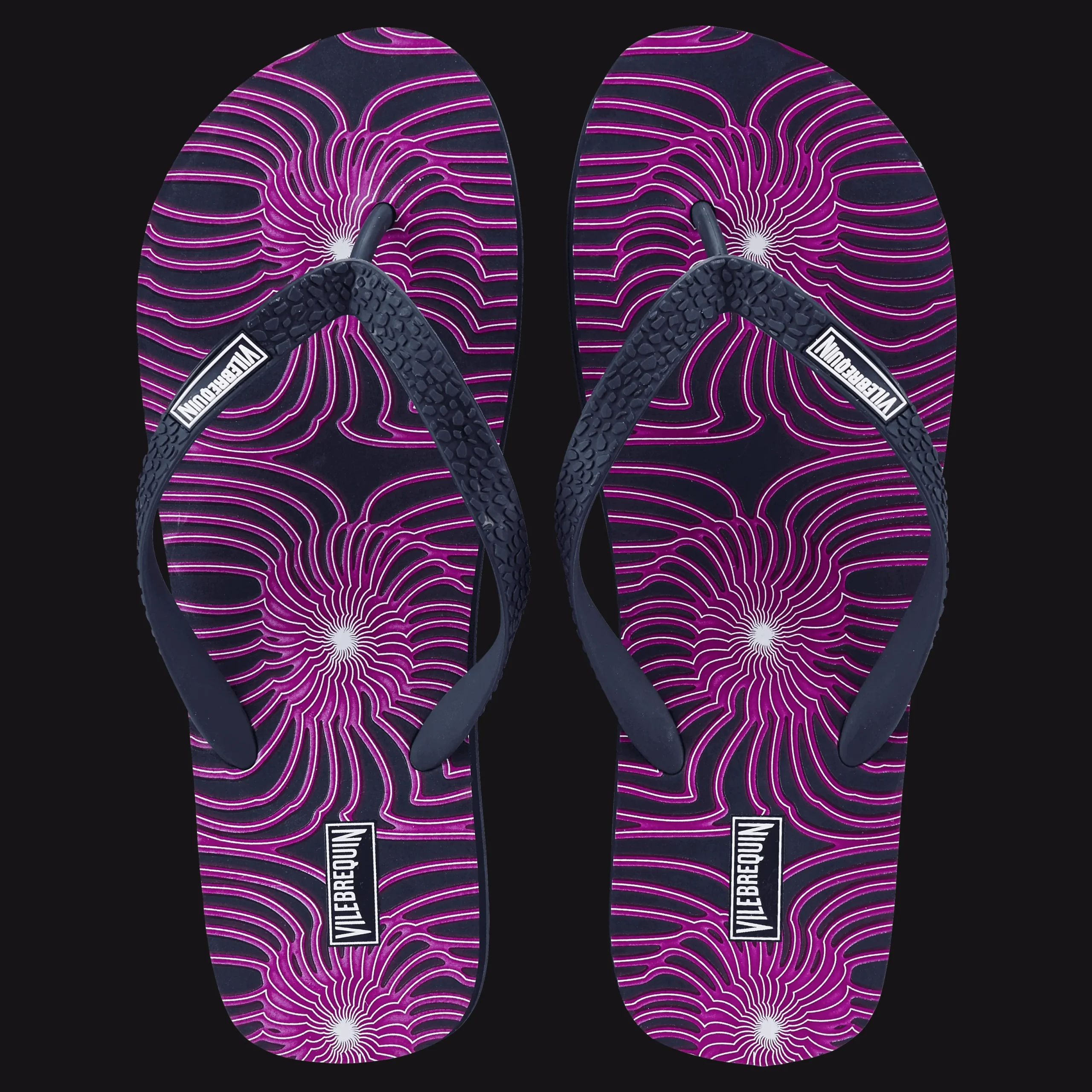 Discount Vilebrequin Men Flipflop Hypno Shell Navy/Blue