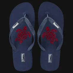 Discount Vilebrequin Men Flipflop Solid Navy/Blue