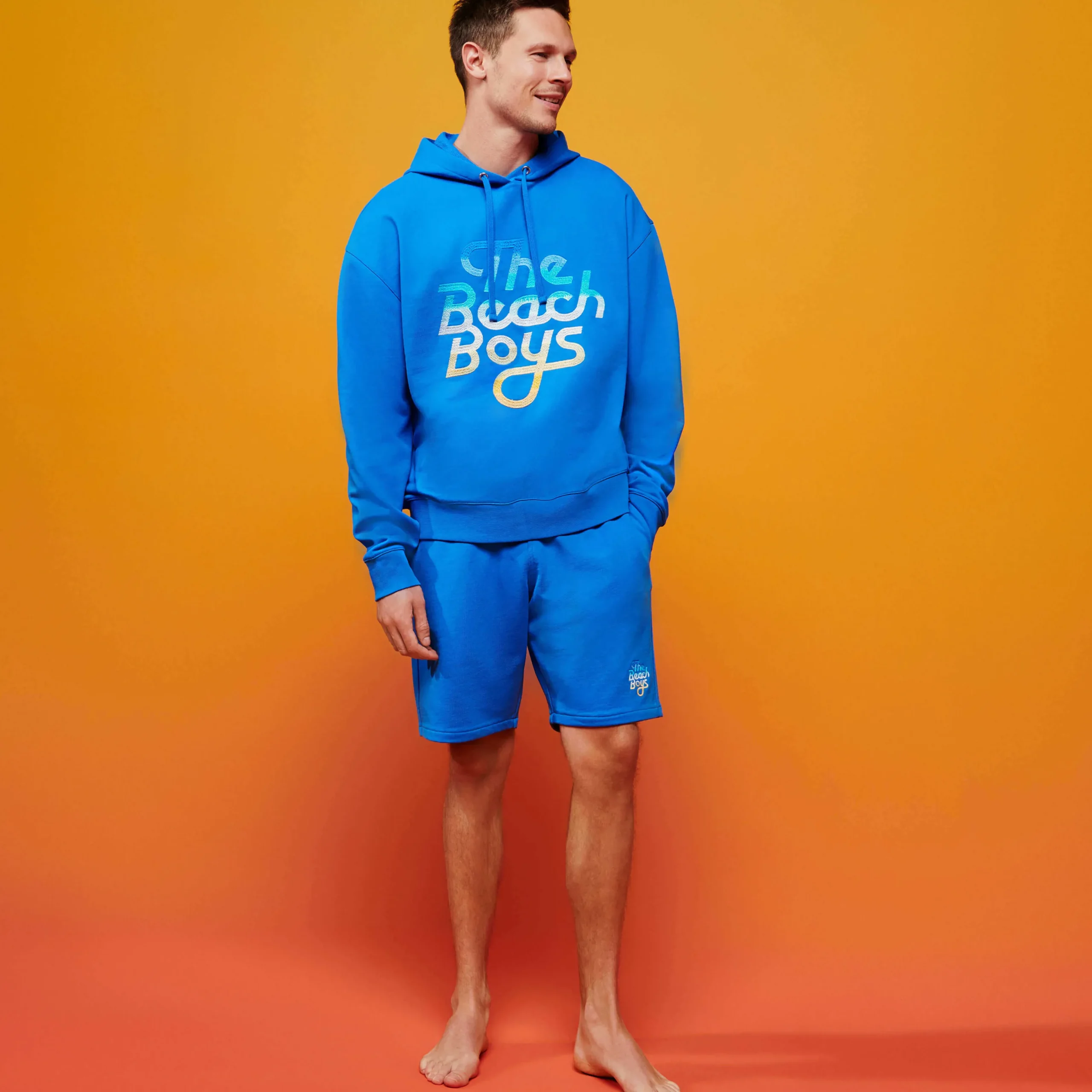 Outlet Vilebrequin Men Hoodie Gradient Embroidered Logo - X The Beach Boys Earthenware/Blue
