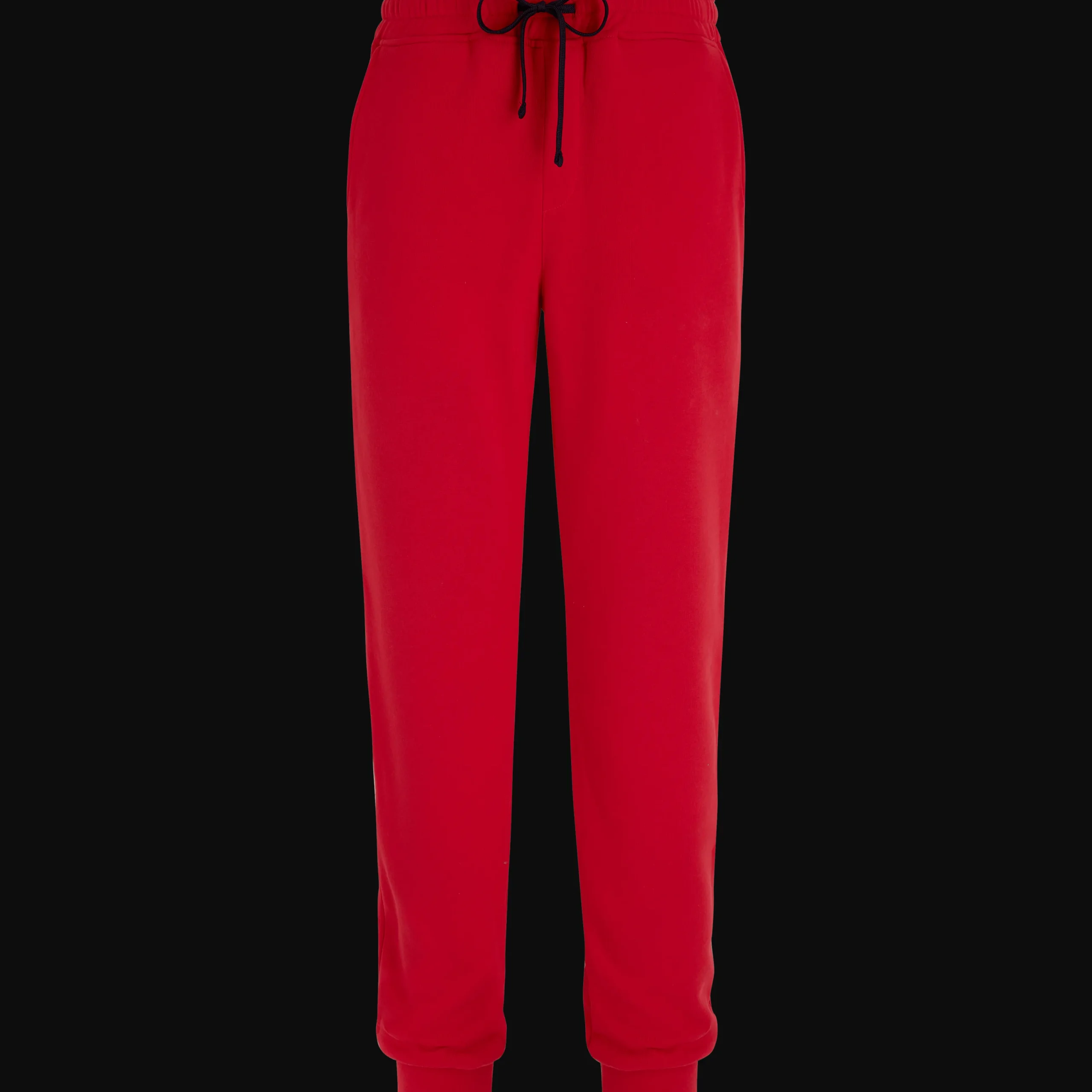 Best Vilebrequin Men Jogger Cotton Pants Solid Burgundy/Red