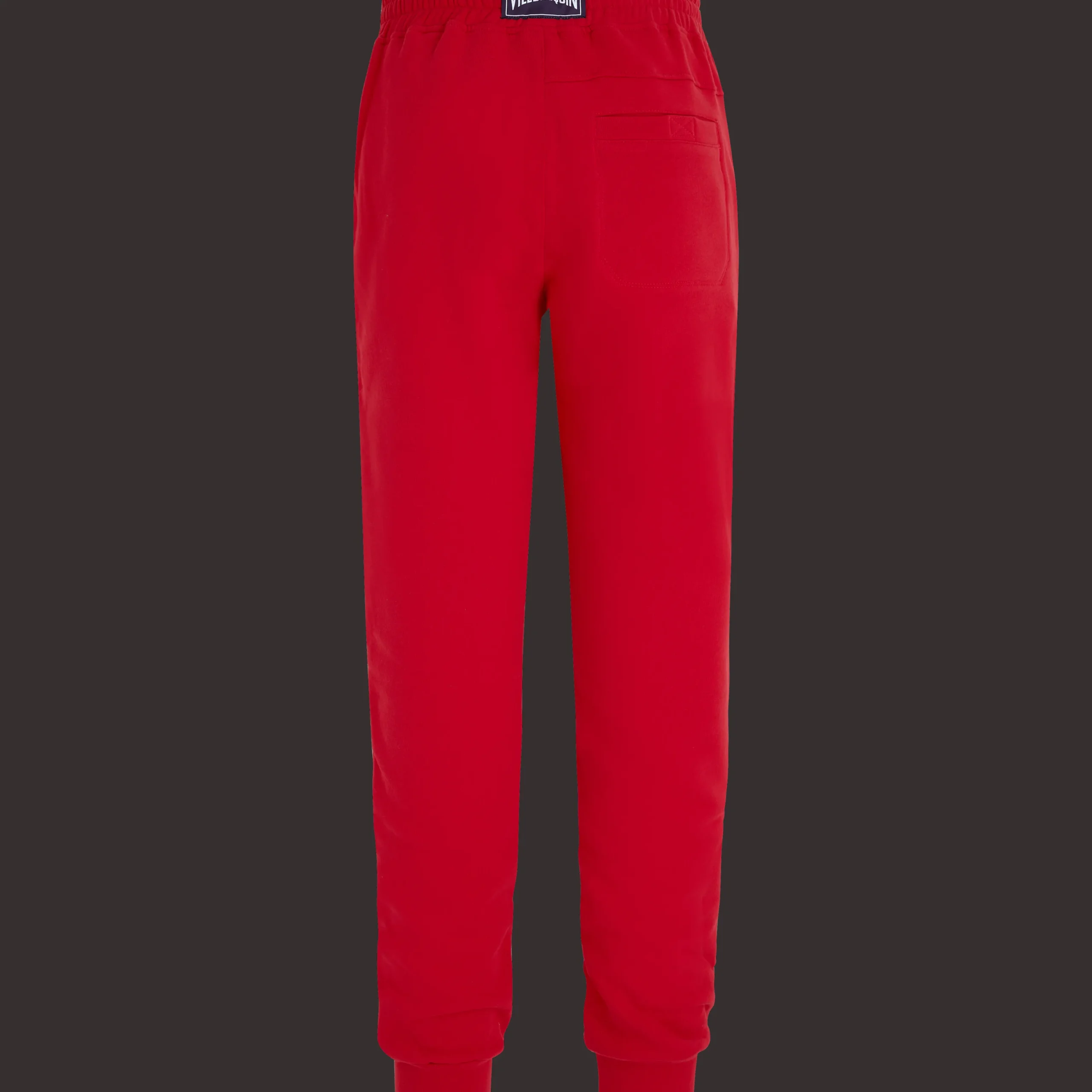 Best Vilebrequin Men Jogger Cotton Pants Solid Burgundy/Red