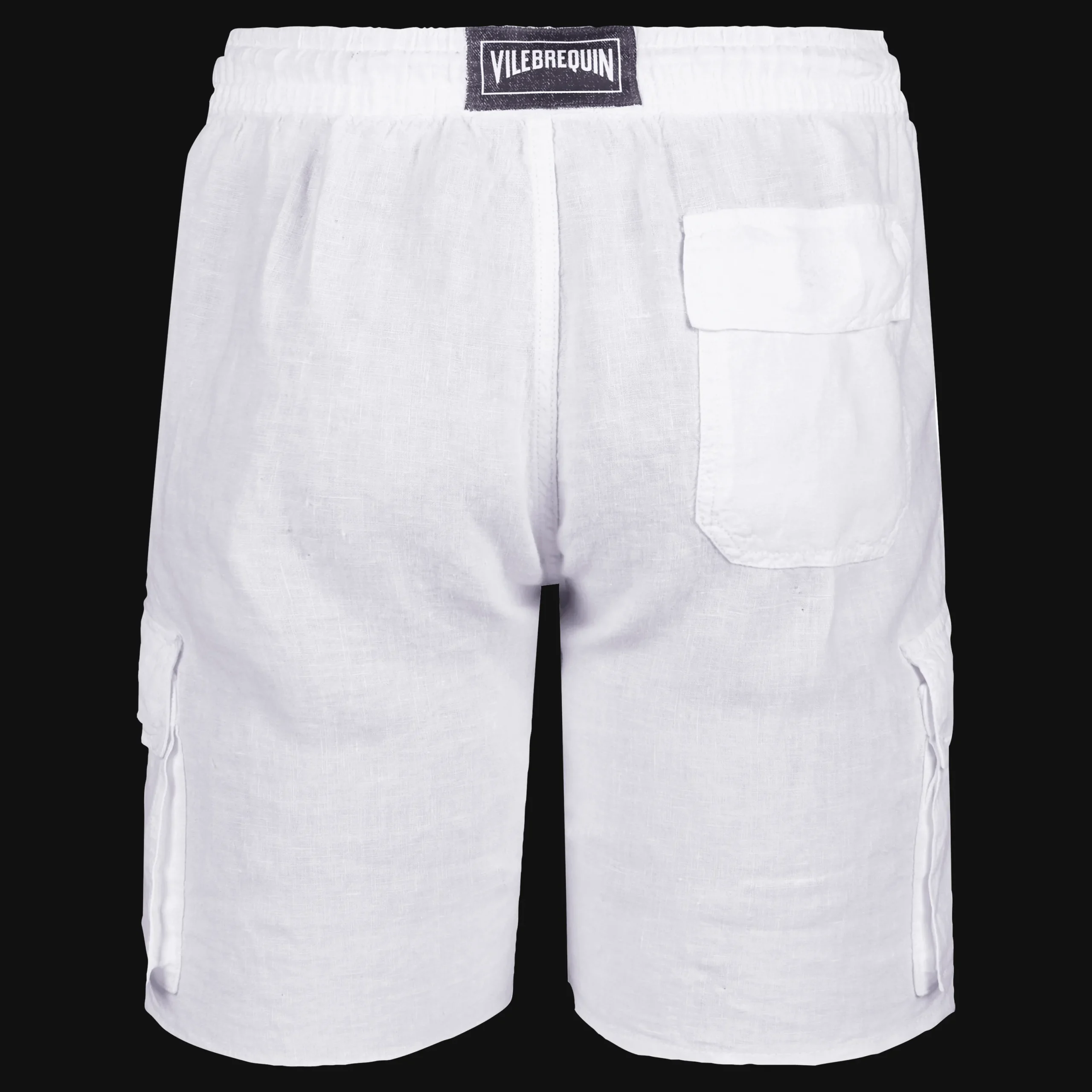 Shop Vilebrequin Men Linen Bermuda Shorts Cargo Pockets White/White