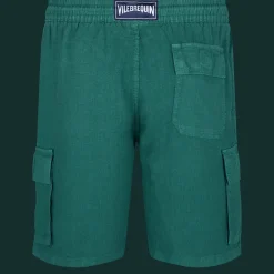 Cheap Vilebrequin Men Linen Bermuda Shorts Cargo Pockets Linden/Green