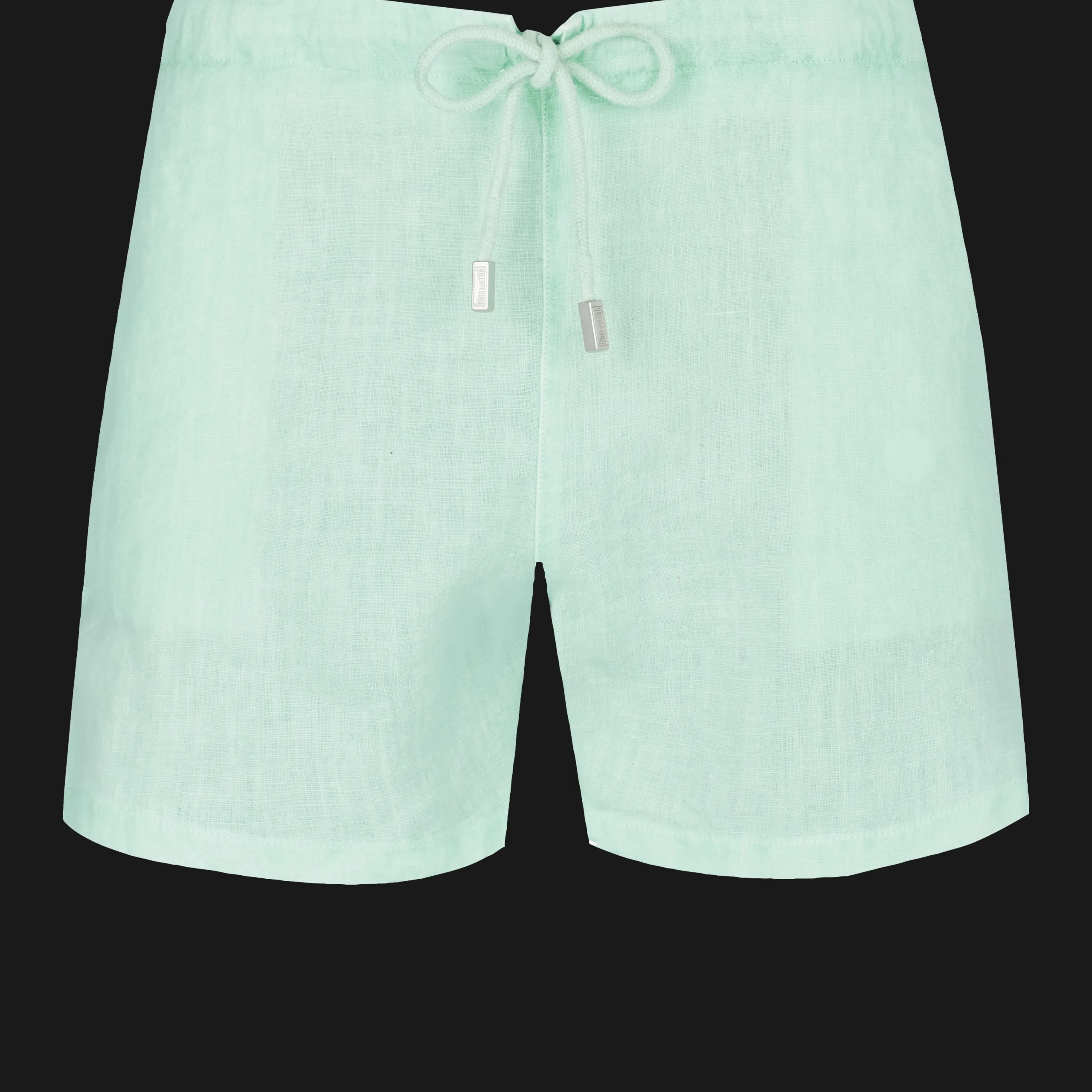 Clearance Vilebrequin Men Linen Bermuda Shorts Mineral Dye Water Green/Green