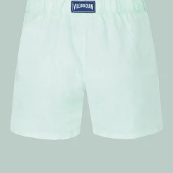 Clearance Vilebrequin Men Linen Bermuda Shorts Mineral Dye Water Green/Green
