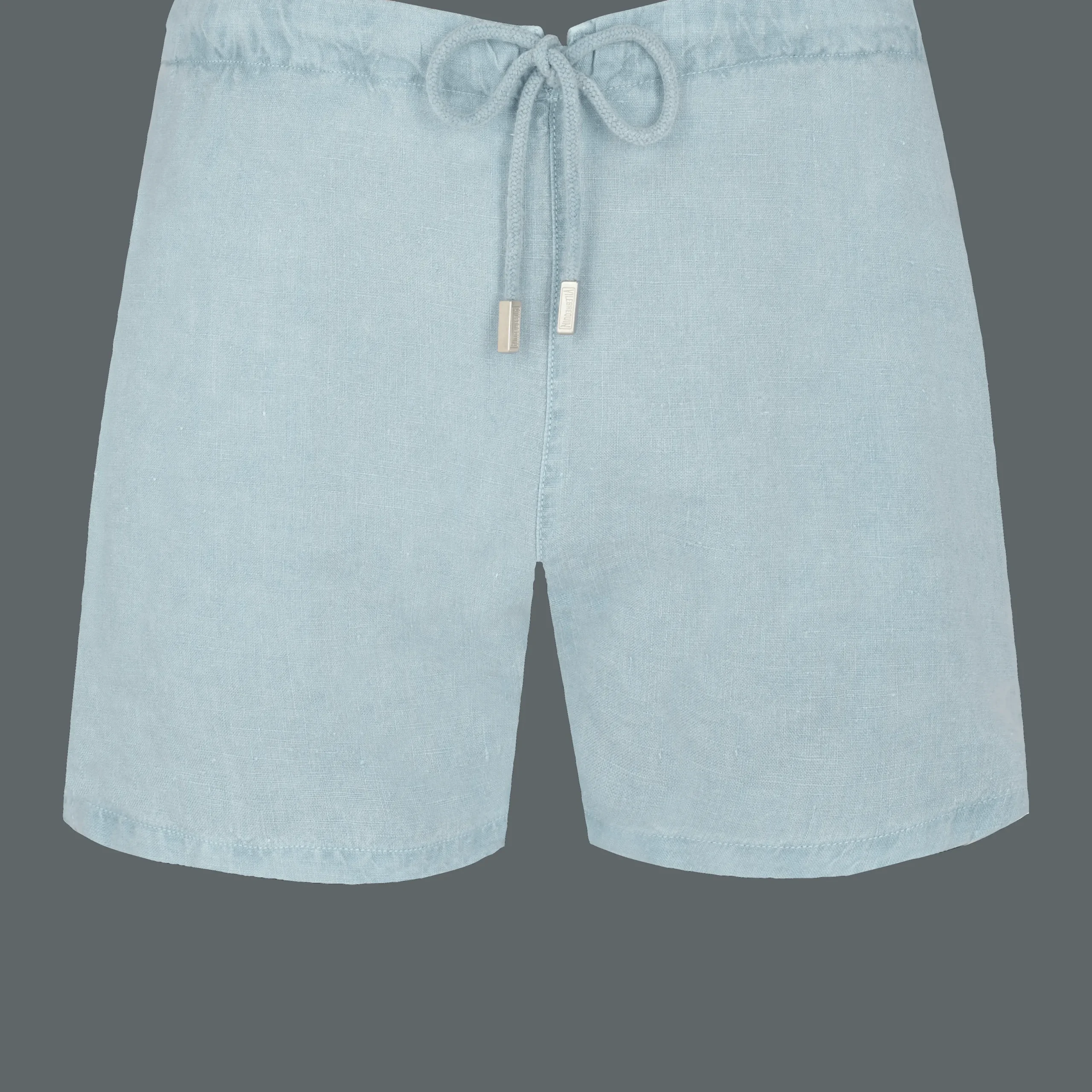Outlet Vilebrequin Men Linen Bermuda Shorts Mineral Dye Source/Blue